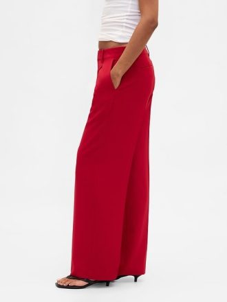 Pantalones 365 de tiro bajo, plisados  y de pierna ancha