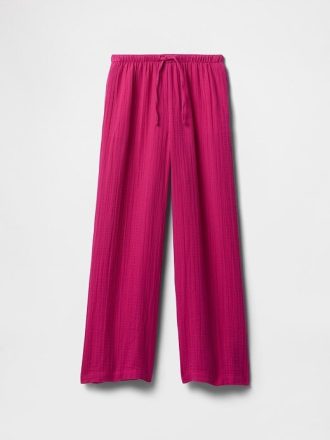 Pantalones anchos fáciles de hacer de gasa arrugada para niños