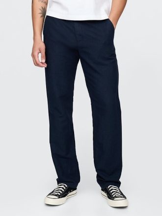Pantalones caqui de lino y algodón