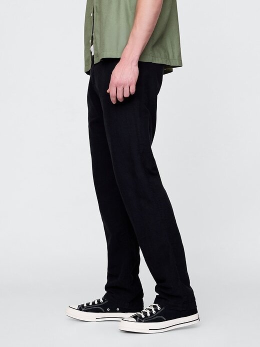 Pantalones caqui de lino y algodón Pantalones caqui de lino y algodón