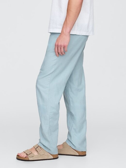Pantalones caqui de lino y algodón Pantalones caqui de lino y algodón