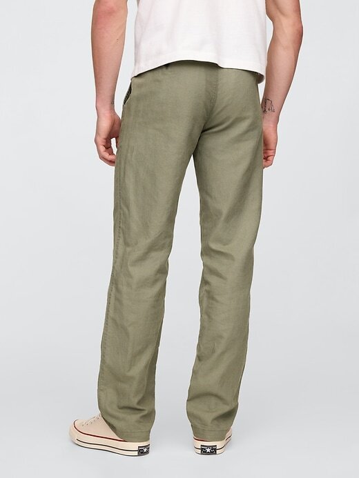 Pantalones caqui de lino y algodón Pantalones caqui de lino y algodón