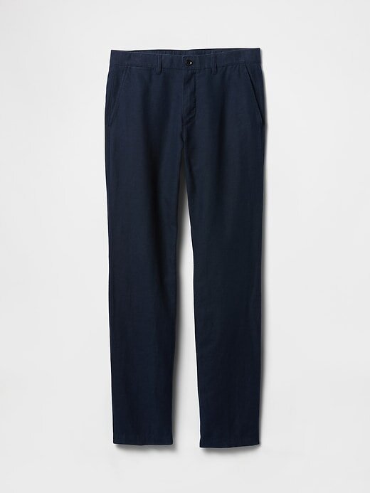 Pantalones caqui de lino y algodón Pantalones caqui de lino y algodón