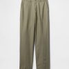 Pantalones caqui de lino y algodón Pantalones caqui de lino y algodón