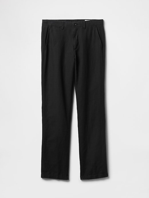 Pantalones caqui de lino y algodón Pantalones caqui de lino y algodón