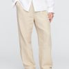 Pantalones caqui holgados plisados de lino y algodón de los años 90 Pantalones caqui holgados plisados de lino y algodón de los años 90