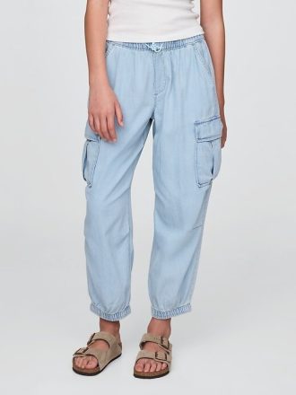 Pantalones cargo de paracaídas de mezclilla para niños
