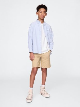 Pantalones cortos caqui holgados de 7″ para niños