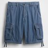 Pantalones cortos cargo holgados de mezclilla de 11″