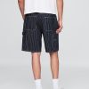 Pantalones cortos de carpintero holgados de mezclilla a rayas de los años 90 Pantalones cortos de carpintero holgados de mezclilla a rayas de los años 90