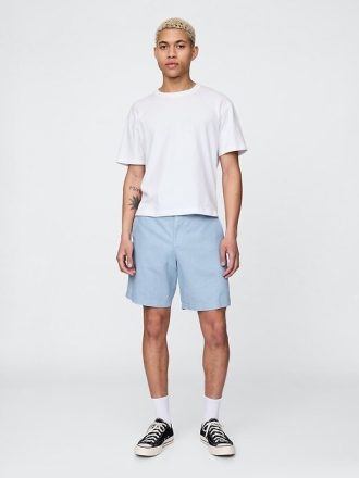 Pantalones cortos de lino y algodón de 8″