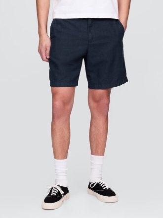 Pantalones cortos de lino y algodón de 8″