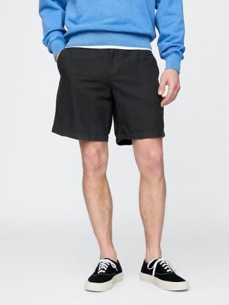 Pantalones cortos de lino y algodón de 8″