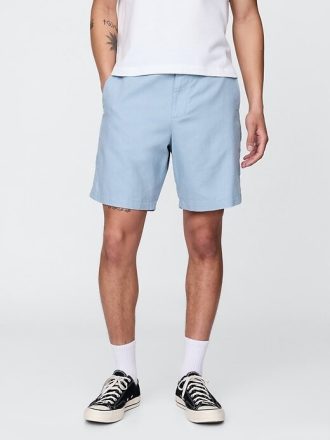 Pantalones cortos de lino y algodón de 8″
