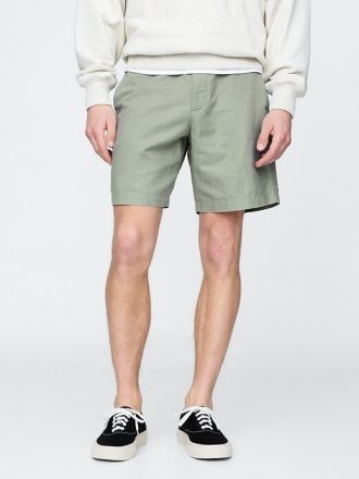 Pantalones cortos de lino y algodón de 8″