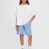Pantalones cortos de lino y algodón para niños de 8″ Pantalones cortos de lino y algodón para niños de 8″