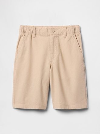 Pantalones cortos de lino y algodón para niños de 8″