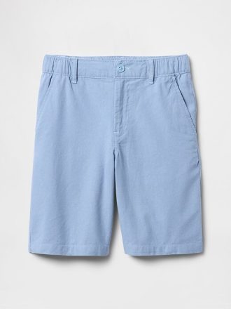 Pantalones cortos de lino y algodón para niños de 8″