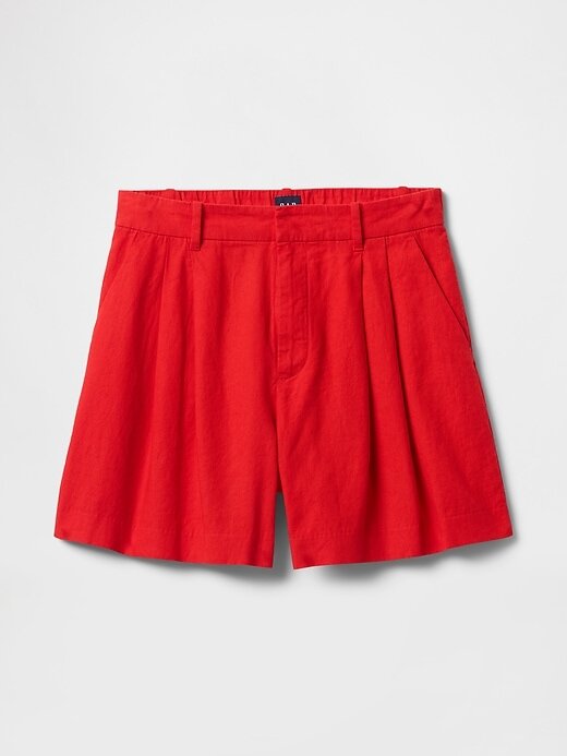 Pantalones cortos de mezcla de lino y tiro alto 365 Pantalones cortos de mezcla de lino y tiro alto 365