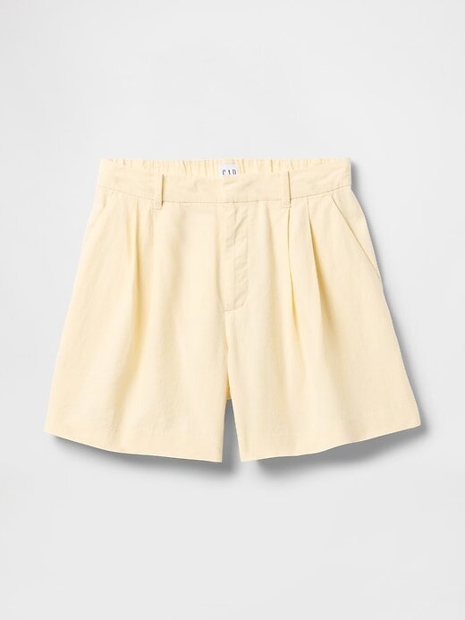 Pantalones cortos de mezcla de lino y tiro alto 365 Pantalones cortos de mezcla de lino y tiro alto 365