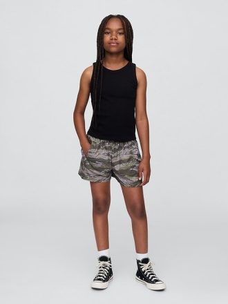 Pantalones cortos fáciles de popelina para niños Pantalones cortos fáciles de popelina para niños