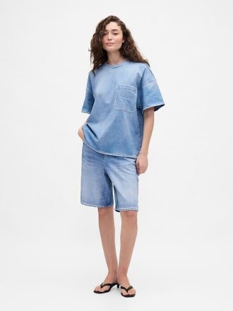 Pantalones cortos holgados de mezclilla de punto para adulto de Gap × BÉIS