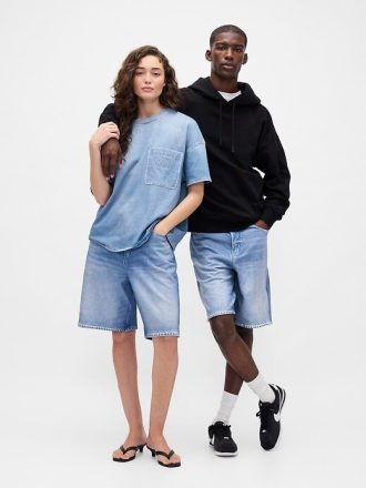 Pantalones cortos holgados de mezclilla de punto para adulto de Gap × BÉIS