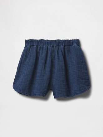 Pantalones cortos vaqueros de gasa arrugada para niños Pantalones cortos vaqueros de gasa arrugada para niños