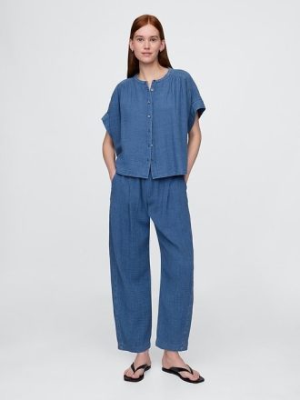 Pantalones de mezclilla de gasa de algodón Easy Barrel