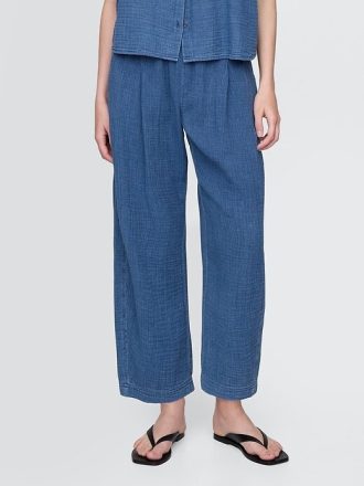 Pantalones de mezclilla de gasa de algodón Easy Barrel