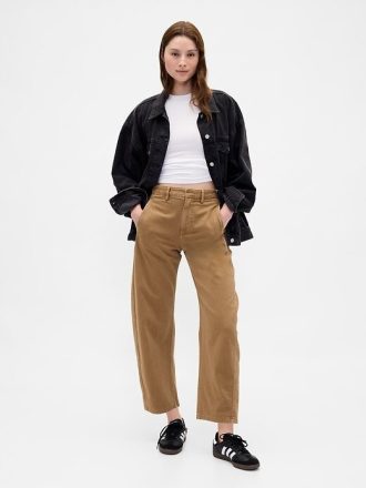 Pantalones de sarga de tiro medio Pantalones de sarga de tiro medio