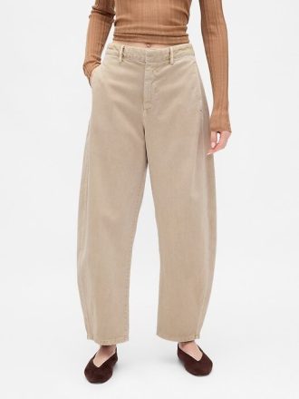Pantalones de sarga de tiro medio Pantalones de sarga de tiro medio