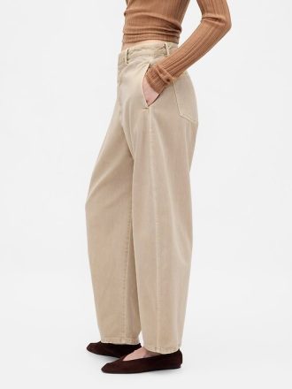 Pantalones de sarga de tiro medio Pantalones de sarga de tiro medio