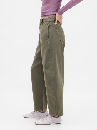 Pantalones de sarga de tiro medio Pantalones de sarga de tiro medio