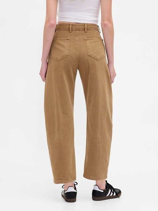 Pantalones de sarga de tiro medio Pantalones de sarga de tiro medio