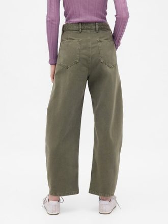 Pantalones de sarga de tiro medio Pantalones de sarga de tiro medio