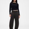 Pantalones de sarga de tiro medio Pantalones de sarga de tiro medio