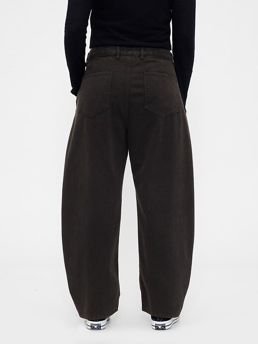 Pantalones de sarga de tiro medio Pantalones de sarga de tiro medio