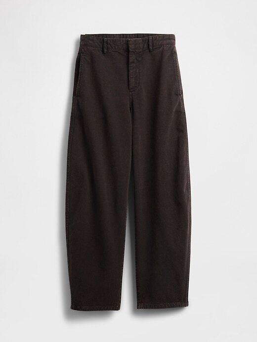 Pantalones de sarga de tiro medio Pantalones de sarga de tiro medio