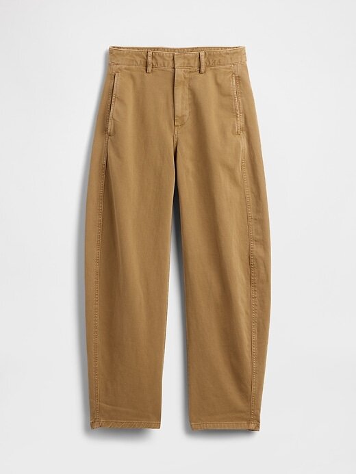 Pantalones de sarga de tiro medio Pantalones de sarga de tiro medio