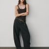 Pantalones de sarga de tiro medio Pantalones de sarga de tiro medio