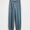Pantalones deportivos holgados de mezclilla de tiro alto para niños
