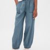 Pantalones deportivos holgados de mezclilla de tiro alto para niños