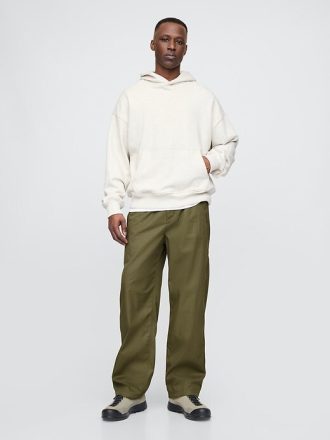 Pantalones holgados de paracaídas de sarga