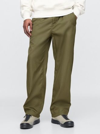 Pantalones holgados de paracaídas de sarga