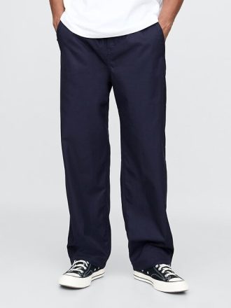 Pantalones holgados de paracaídas de sarga