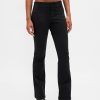 Pantalones largos y ajustados de sarga de tiro bajo