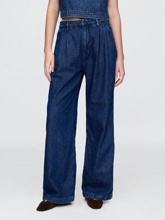 Pantalones plisados  de mezclilla ultrasuave de tiro alto 365