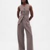 Pantalones plisados de sarga cepillada de tiro alto 365 Pantalones plisados de sarga cepillada de tiro alto 365