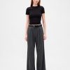 Pantalones plisados de sarga cepillada de tiro alto 365 Pantalones plisados de sarga cepillada de tiro alto 365
